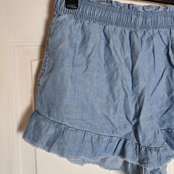 Aerie Chambray Medium Blue Pull On Shorts - Picture 2 of 12